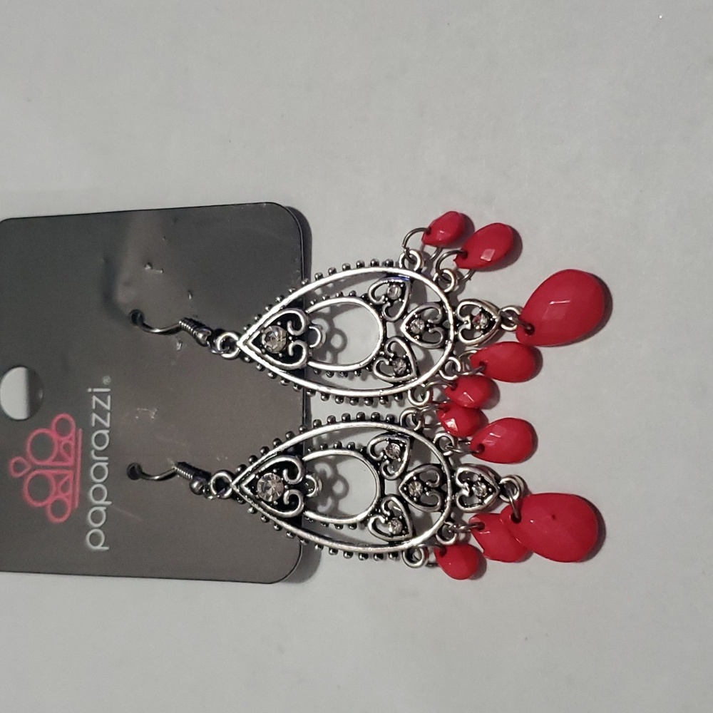 Paparazzi pink dangle earrings